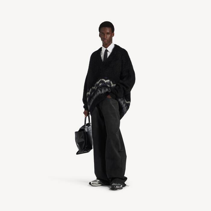 ブラック/パープル の メンズ Vネック オーバーサイズ ジャンパー - メンズ | Balenciaga 日本 JA - Image 3