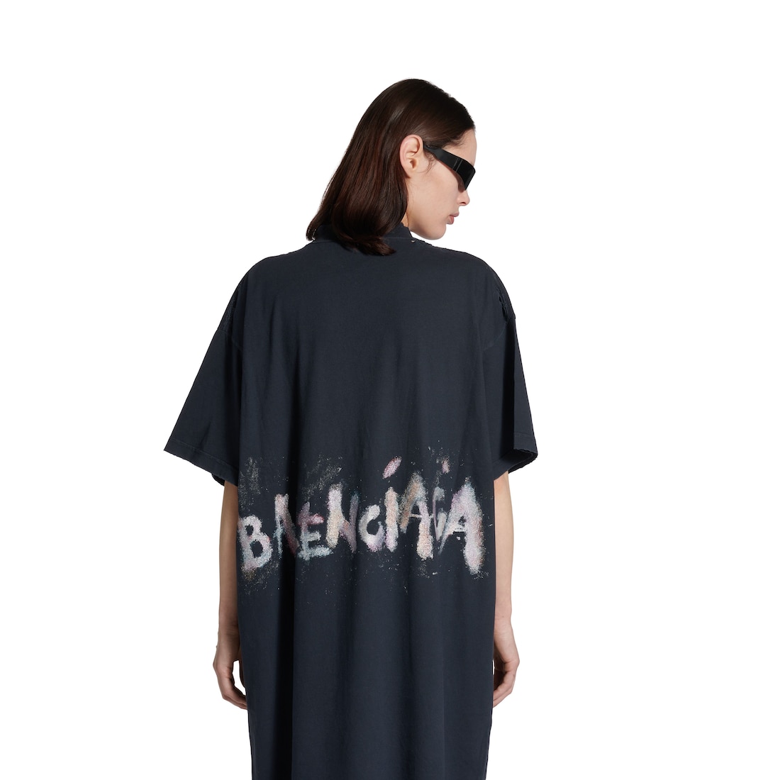 2025夏◆BALENCIAGA◆Nail Polish マキシ Tシャツドレス Women's Balenciaga Nail Polish Maxi T-shirt Dress in Faded