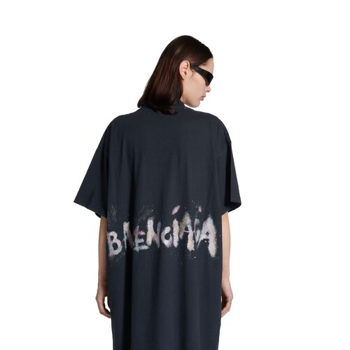 balenciaga nail polish maxi t-shirt dress