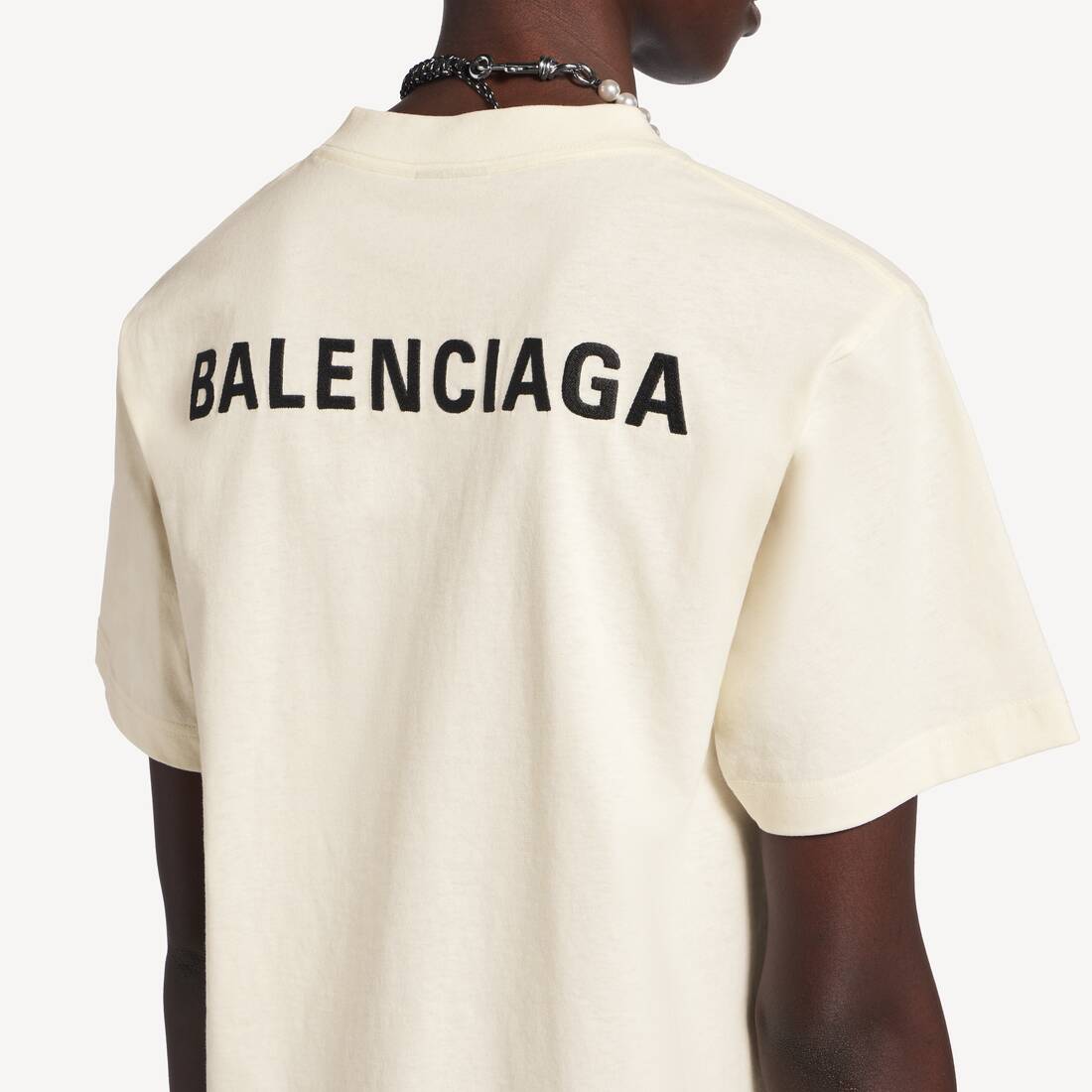 Balenciaga Back中号版型t恤 为 所有 在 米色 | Balenciaga 新加坡 ZH - Image 6