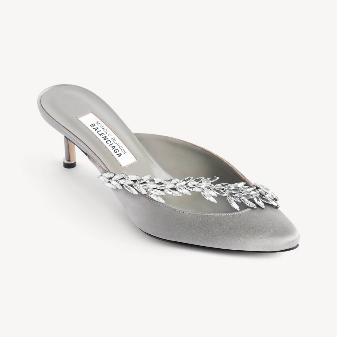 Women's Balenciaga | Manolo Blahnik Mule in Grey Plume | Balenciaga United Kingdom EN - Image 4