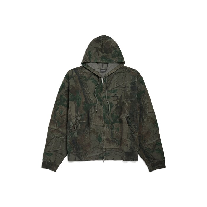 diamond b oversized zip-up hoodie