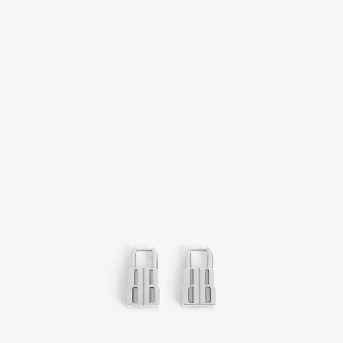 Pendientes Nano Lock para Mujer en Plateado - Mujer | Balenciaga Espa&ntilde;a ES - Image 1