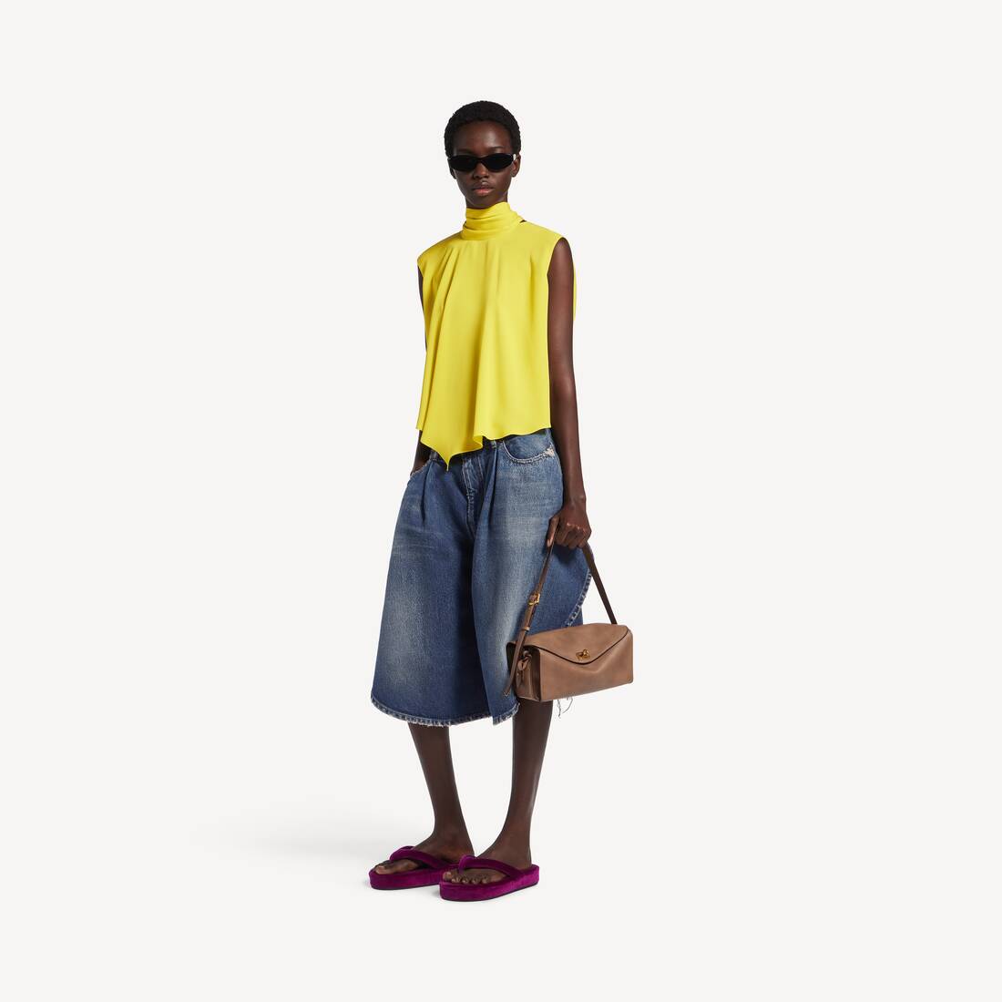 Women's Short Blouse in Yellow | Balenciaga Netherlands EN - Image 2