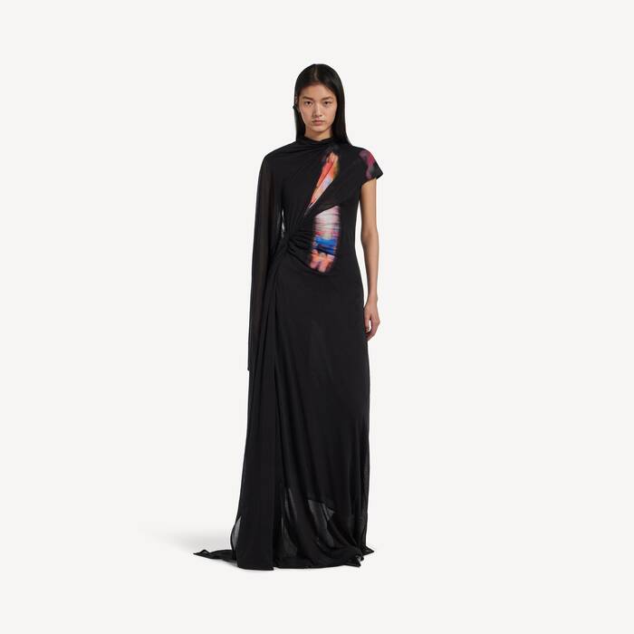 ブラック の ウィメンズ Stained Glass ドレープケープドレス - ウィメンズ | Balenciaga 日本 JA - Image 1