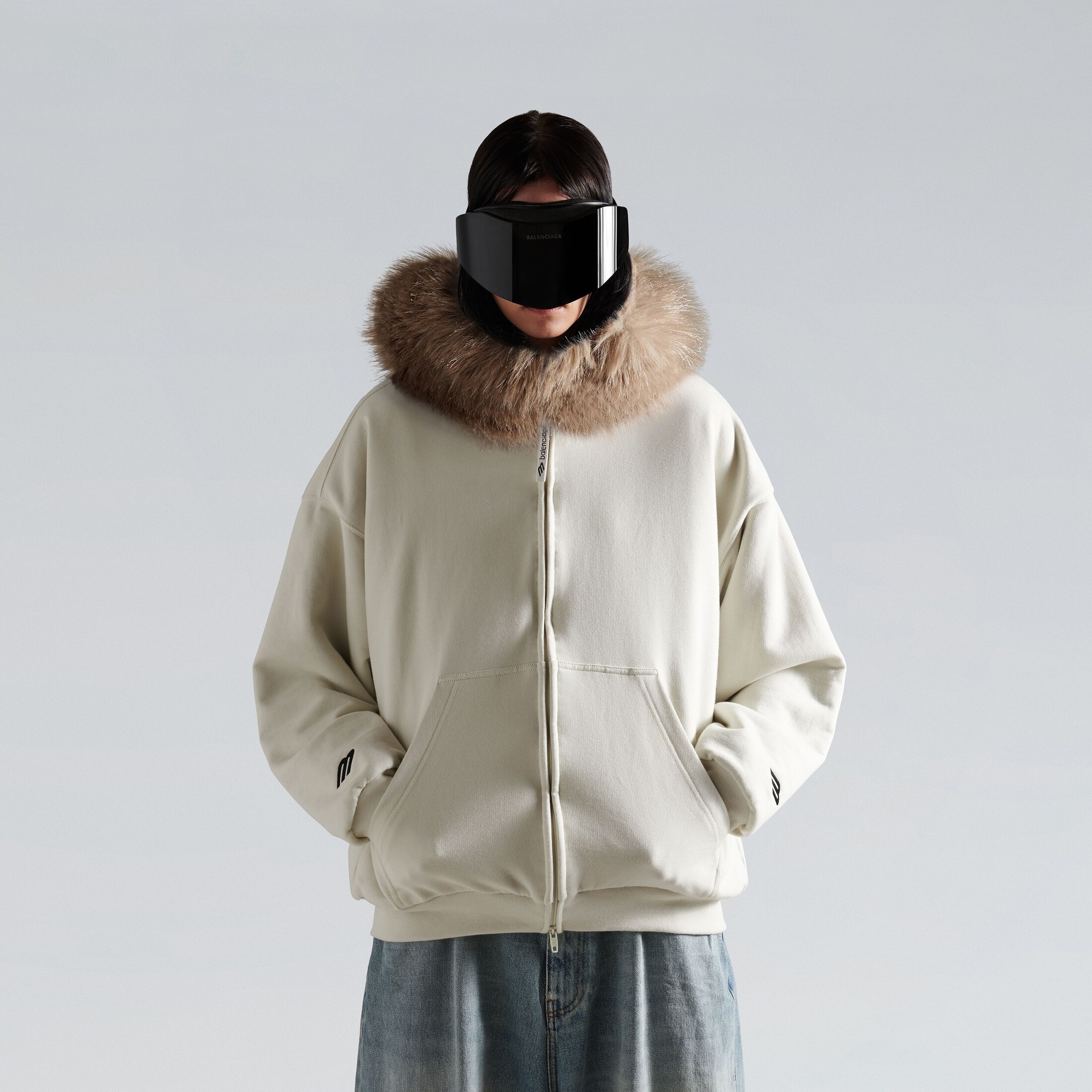 fluffy zip-up hoodie