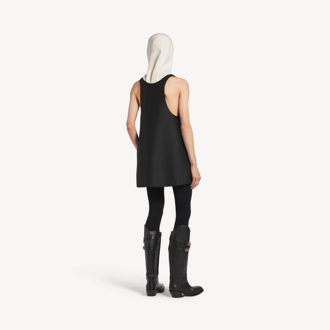 Women's Scooped Mini Dress in Black | Balenciaga United States EN - Image 4