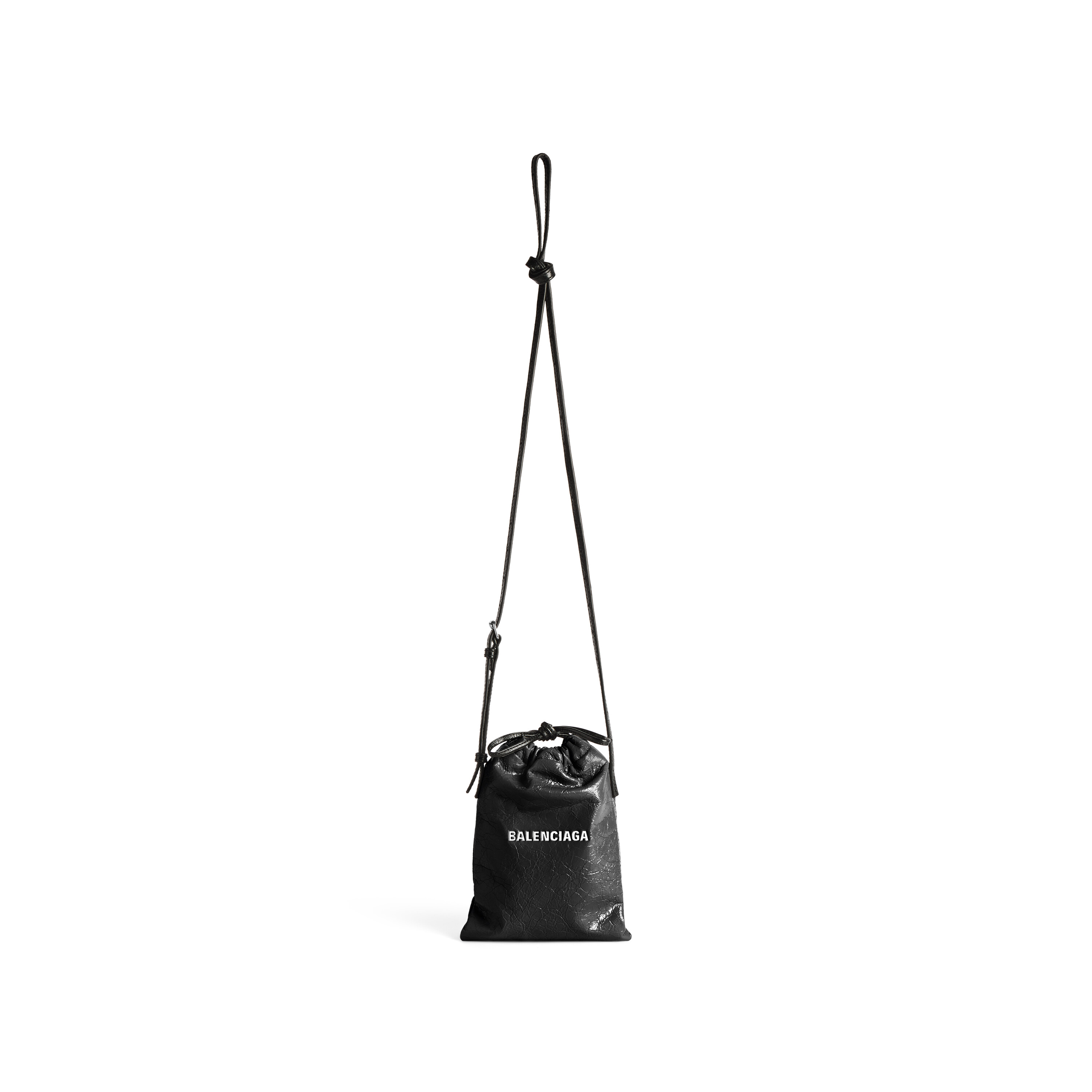 Men's Shopper Phone Holder in Black | Balenciaga US