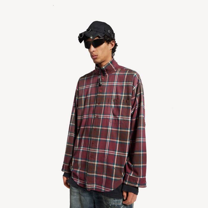 拉链衬衫  为 男士 在 酒红 - 男士 | Balenciaga 津巴布韦 ZH - Image 1