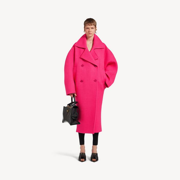 ピンク の ウィメンズ ロング Cocoon コート  - ウィメンズ | Balenciaga 日本 JA - Image 1