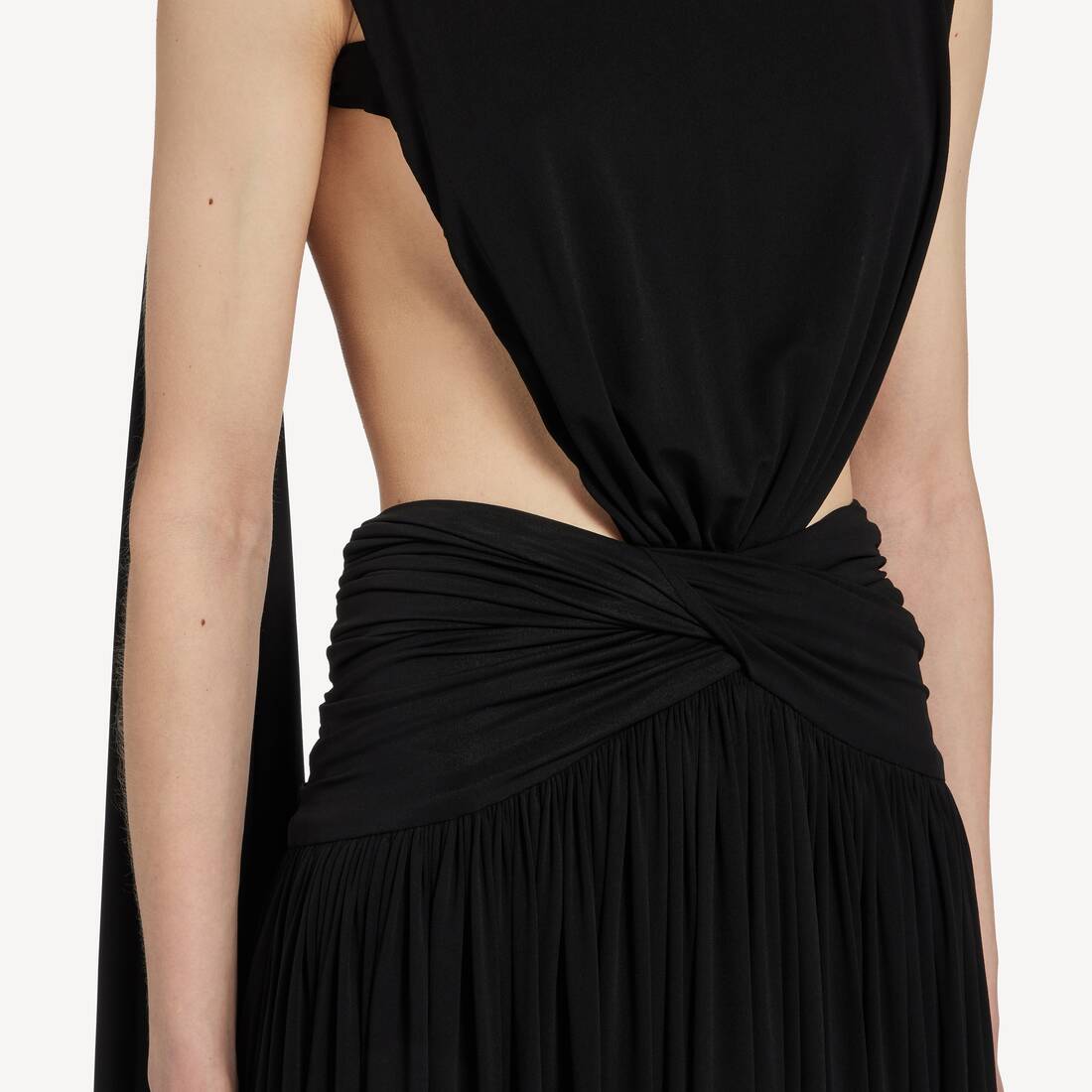 Women's Cutout Draped Dress in Black | Balenciaga France EN - Image 6