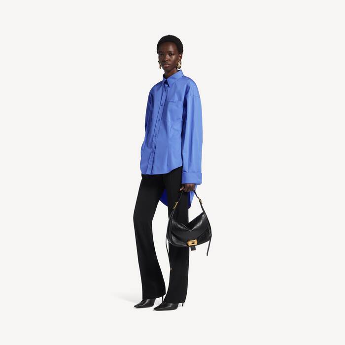 Camisa Cl&aacute;sica para Mujer en Azul Tormenta - Mujer | Balenciaga Espa&ntilde;a ES - Image 3