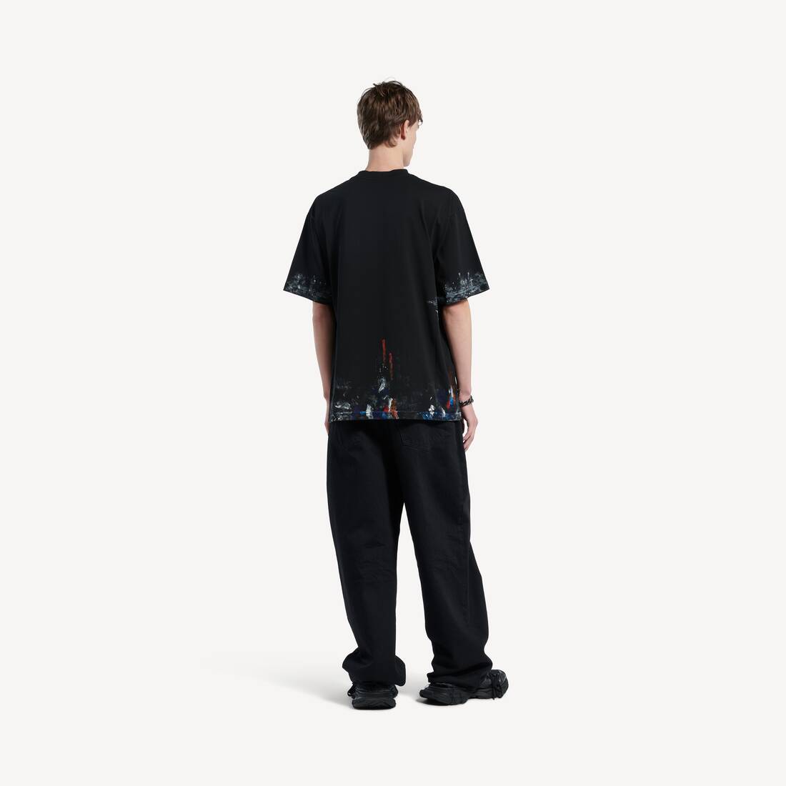 Men's Painter's Shirt Medium Fit T-shirt in Black | Balenciaga United States EN - Image 5