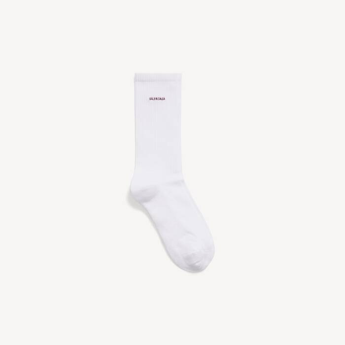 Men's Logo Socks in White/bordeaux - Men | Balenciaga United States EN - Image 1