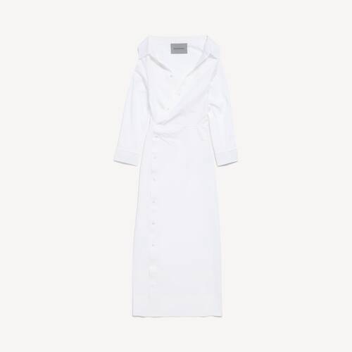 off-shoulder shirt dress