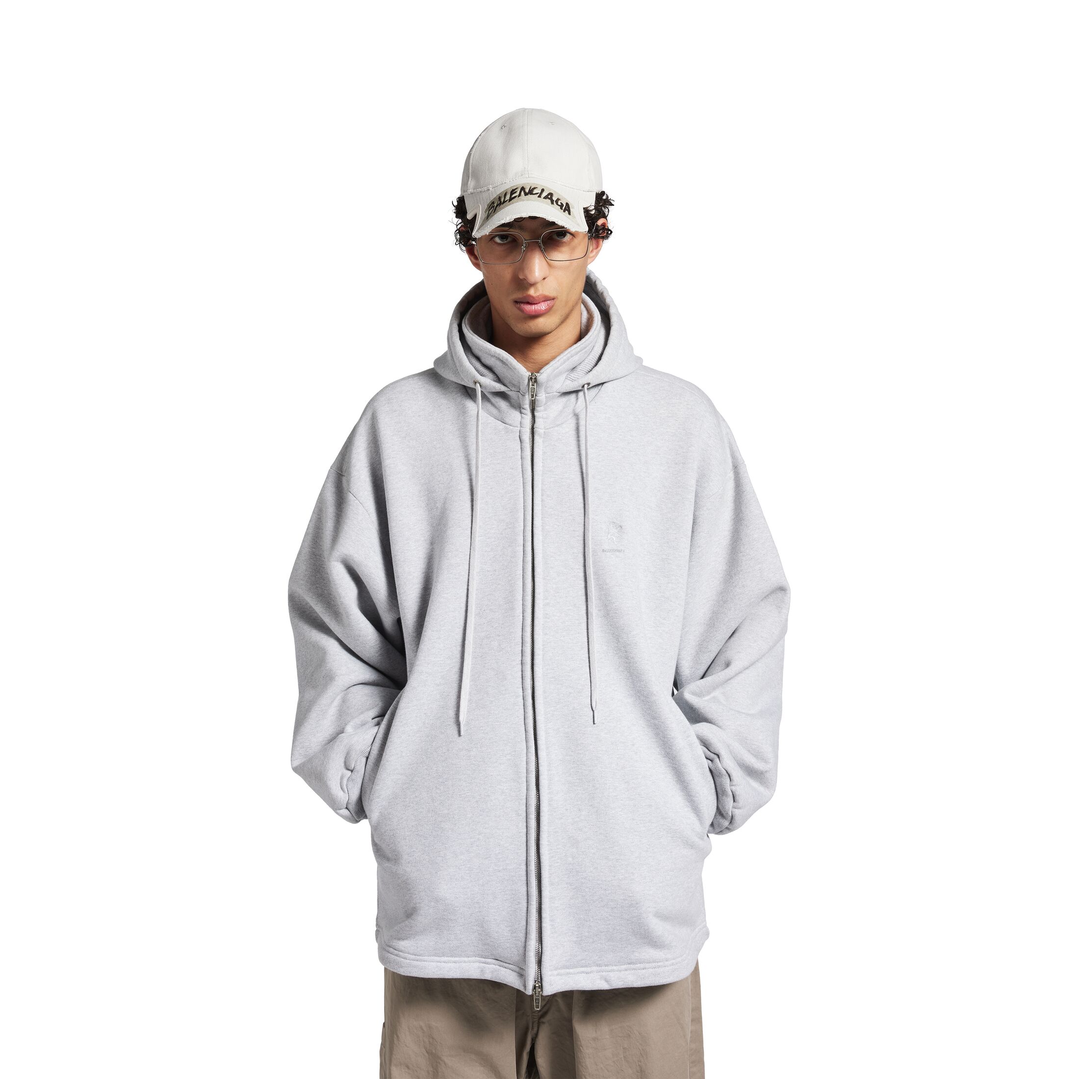 lion outerwear zip-up hoodie