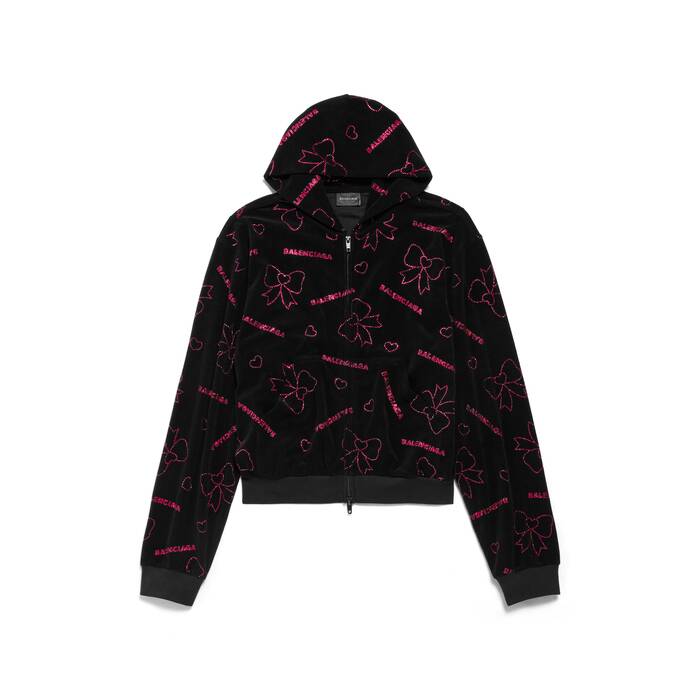 hoodie zippé handrawn bows fit small 