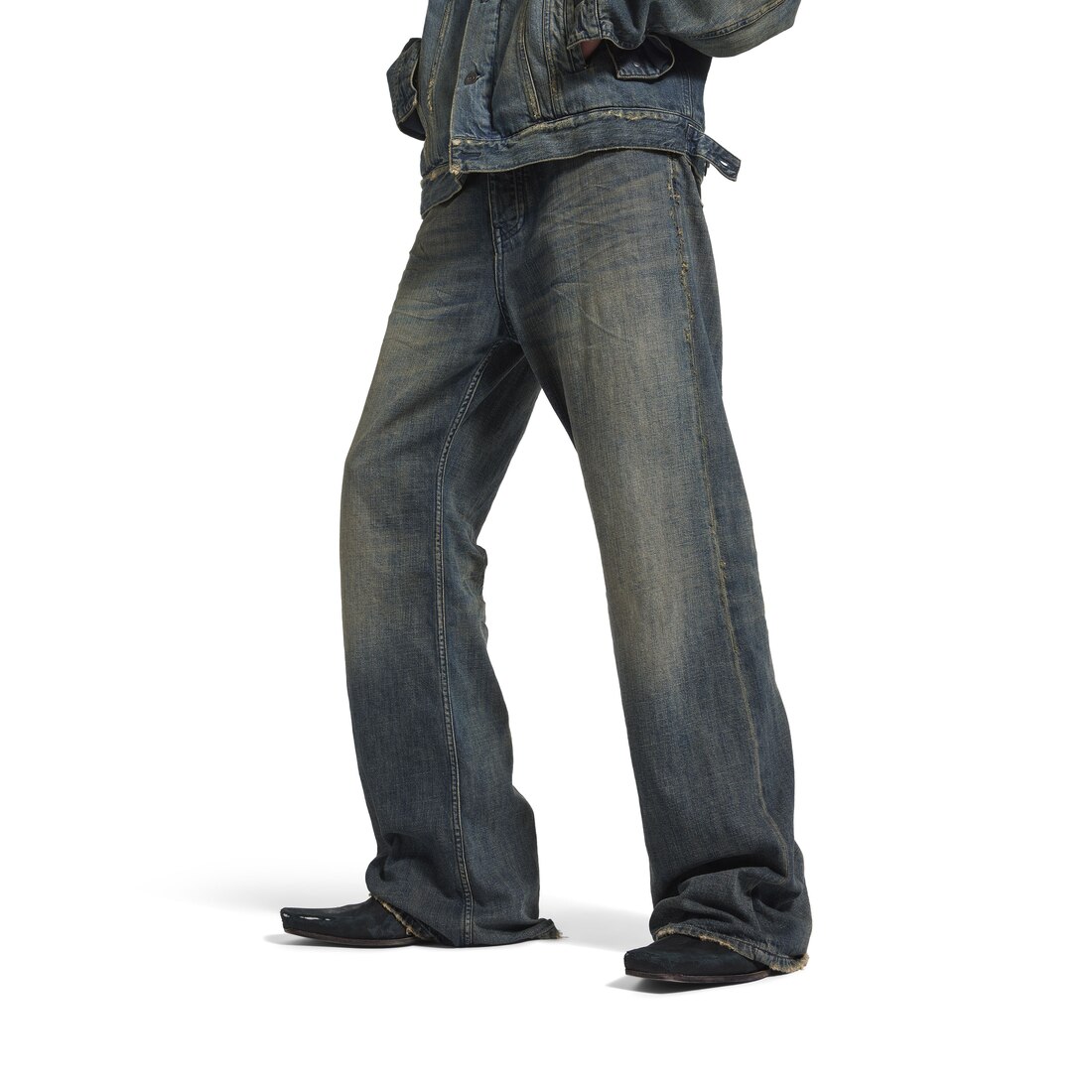 Men's Low Crotch Pants in Blue
