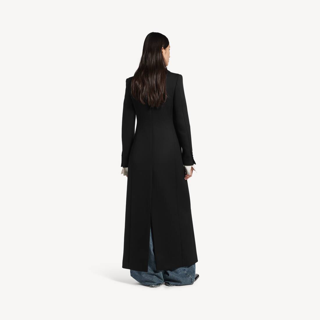 Women's Long Trench Coat in Black | Balenciaga Taiwan Region EN - Image 4