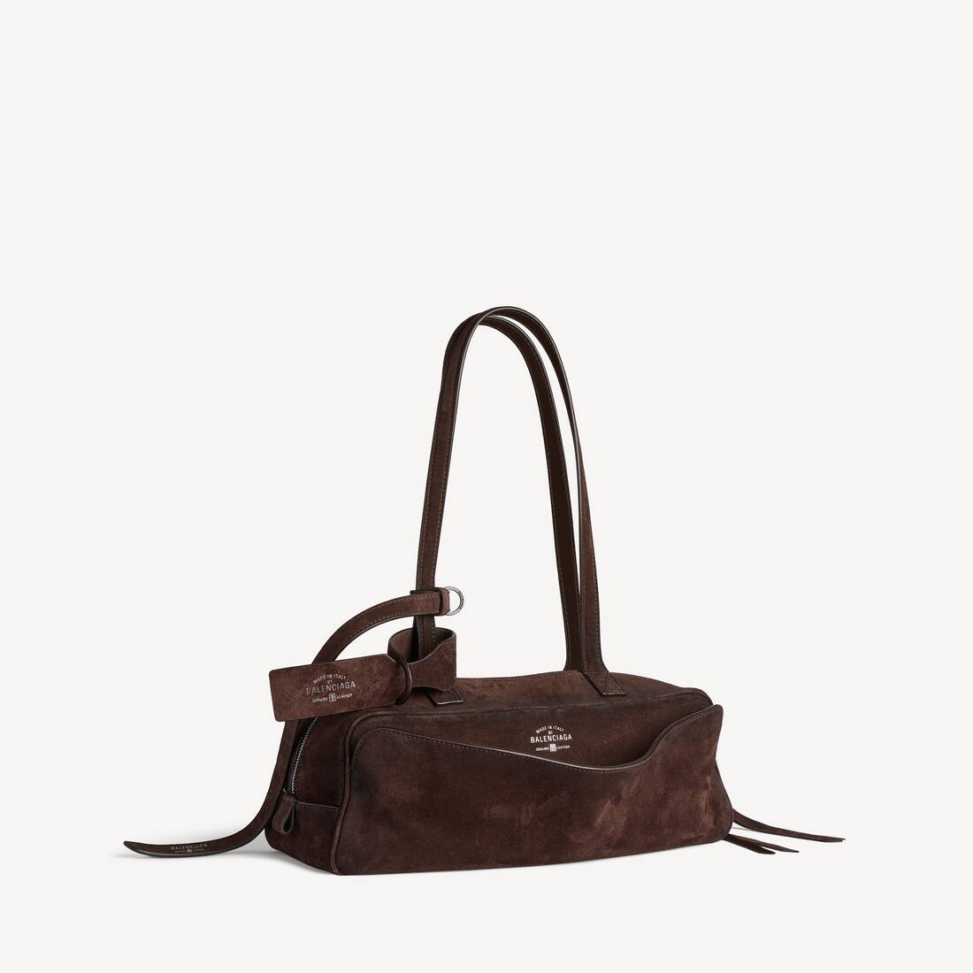 Ela's Bolsa Bowling Carrie Pequena em Espresso-claro | Balenciaga Brasil PT - Image 2