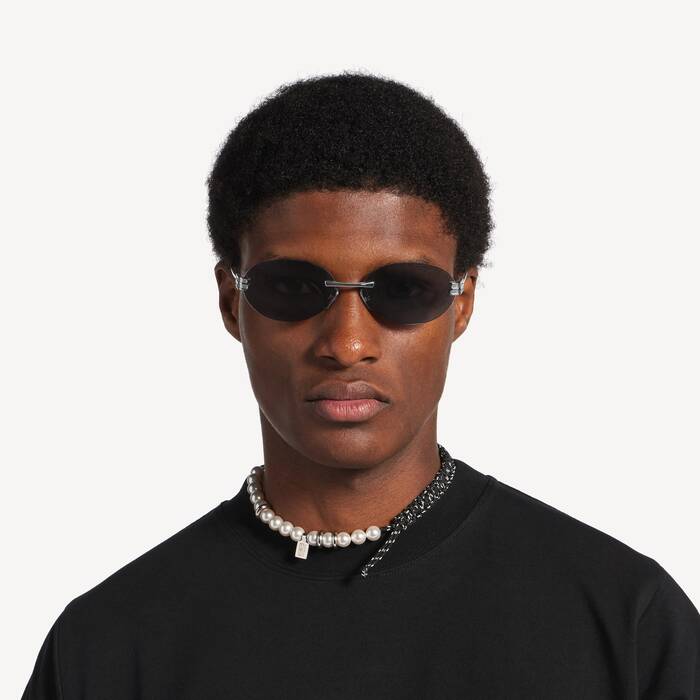 Gossip Oval Af Sunglasses in Silver/black | Balenciaga Netherlands EN - Image 2