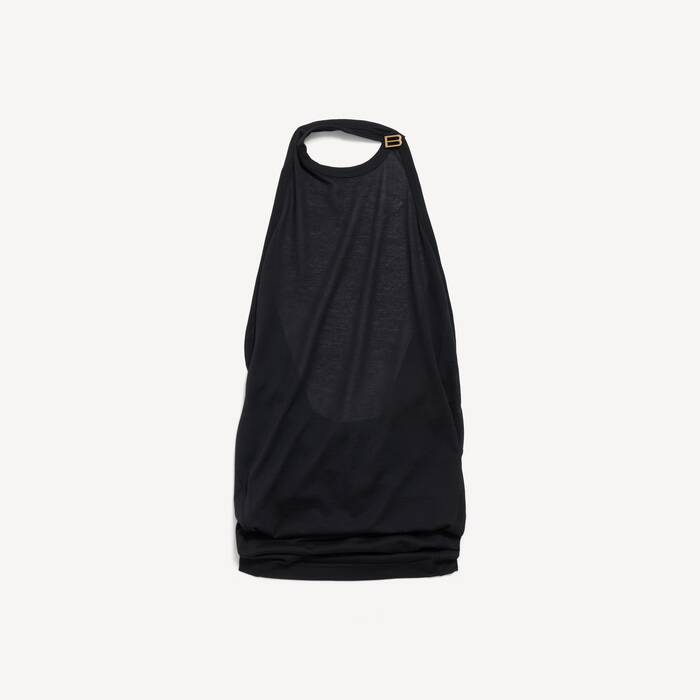 Drapiertes Top f&uuml;r Damen in Schwarz - Damen | Balenciaga Deutschland DE - Image 1