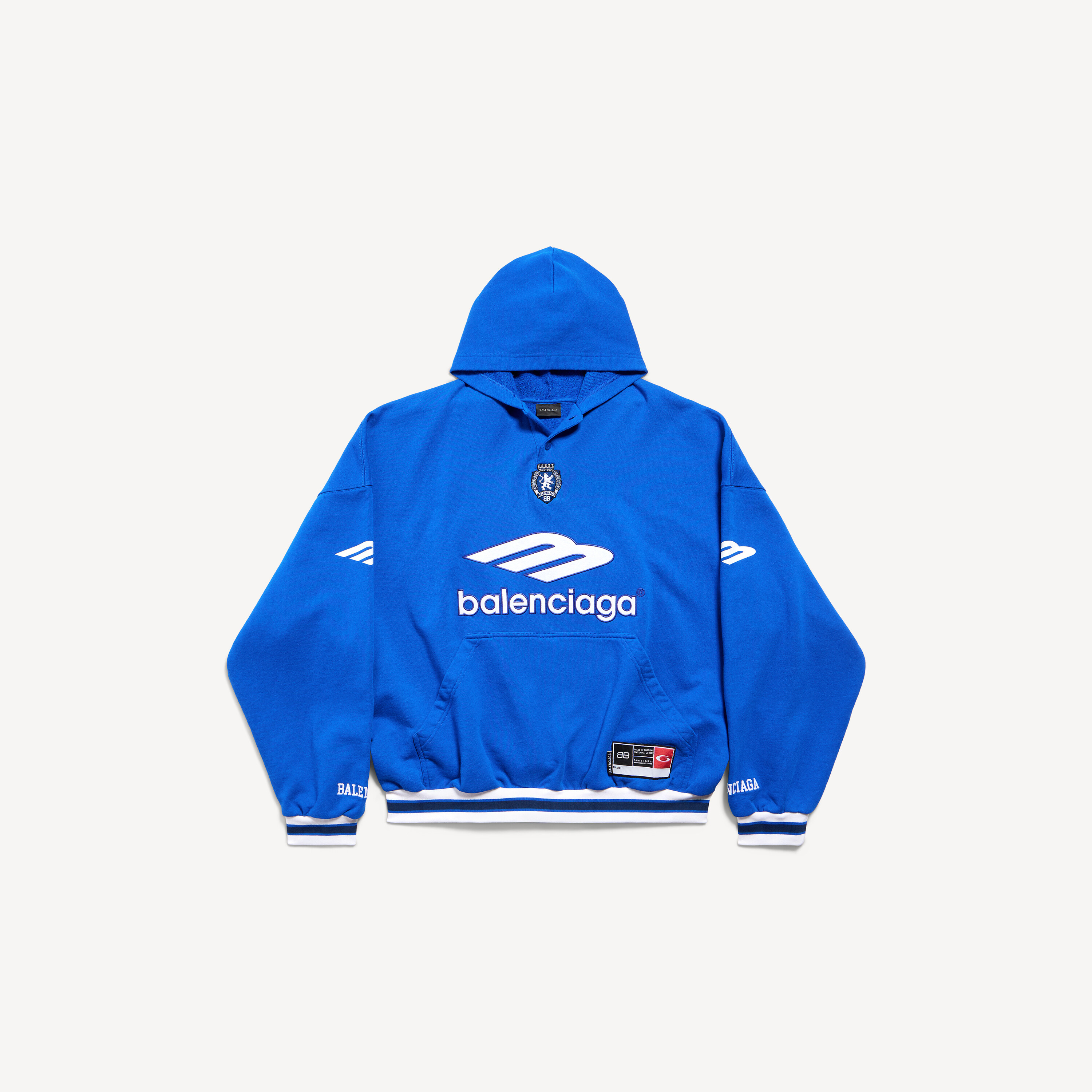 ロイヤルブルー/ホワイト の メンズ 3b Football ポロ Hoodie