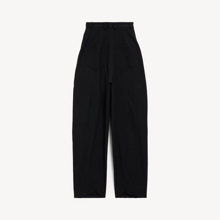 Pantalon Barrel Taille Haute  pour Femme en Noir - Femme | Balenciaga Belgique FR - Image 2