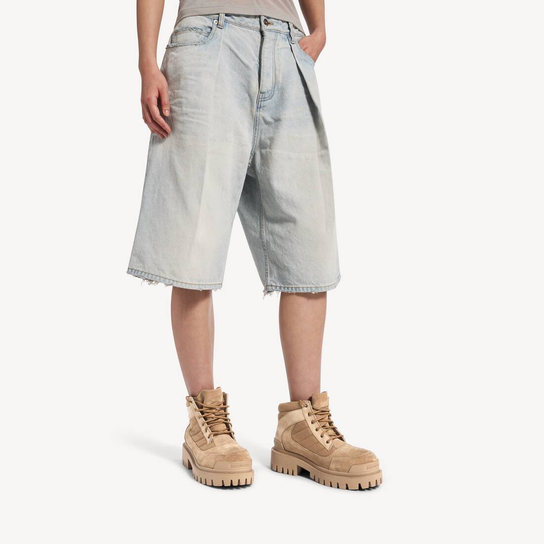 Women's Combat Strike Low Boot in Sand | Balenciaga United Kingdom EN - Image 7