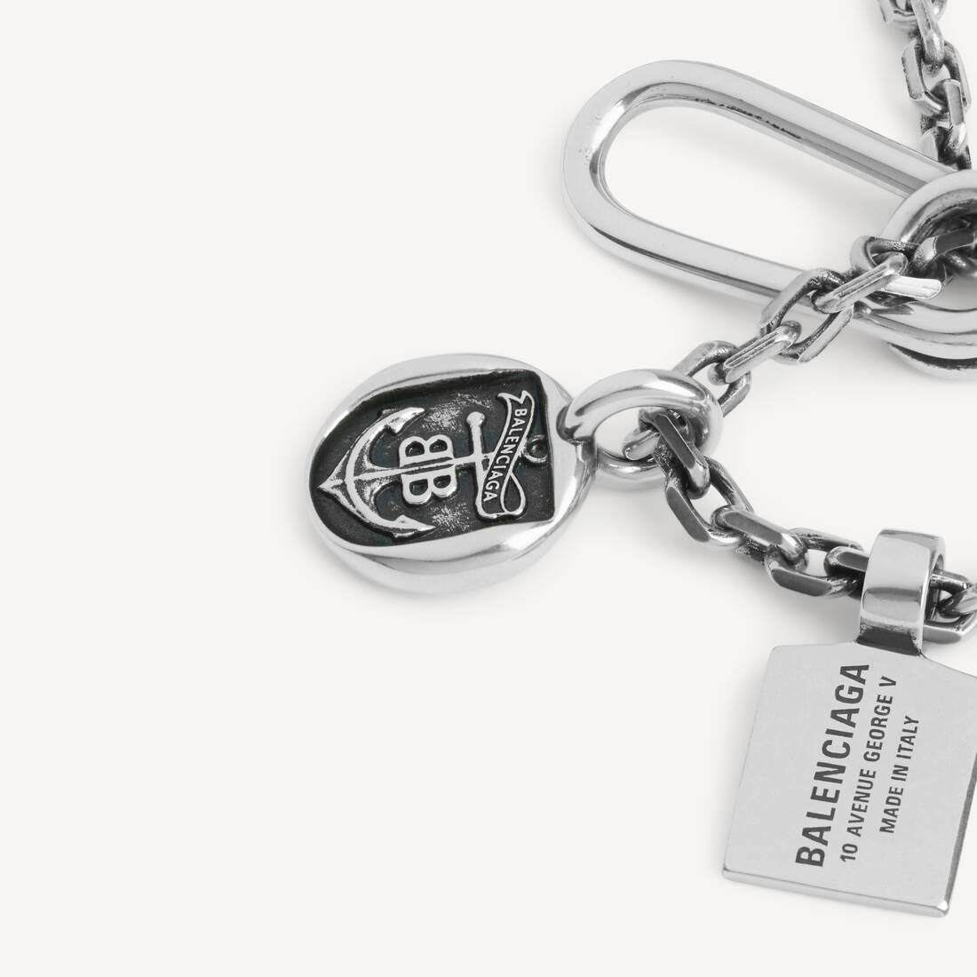 Collar Fino Con Colgantes Anchor Crest para Hombre en Plateado Antiguo | Balenciaga Estados Unidos ES - Image 3