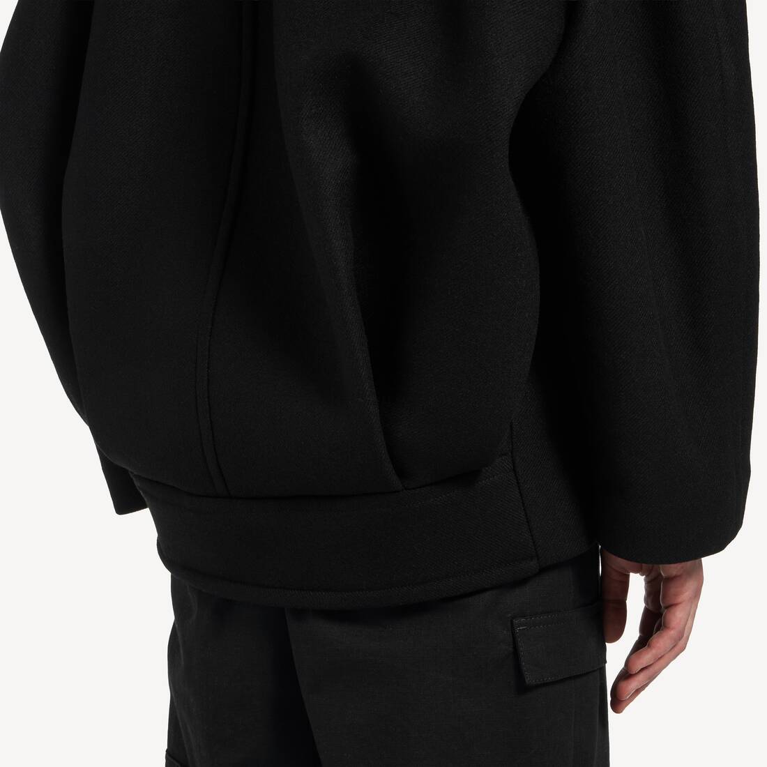 Women's Short Cocoon Coat in Black | Balenciaga Japan EN - Image 6