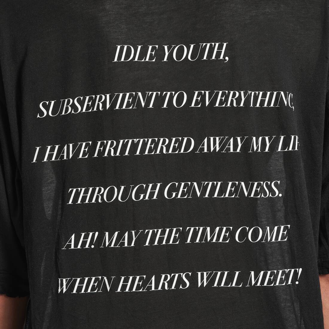 Men's The Song Of The Highest Tower Oversized T-shirt in Black | Balenciaga United States EN - Image 6