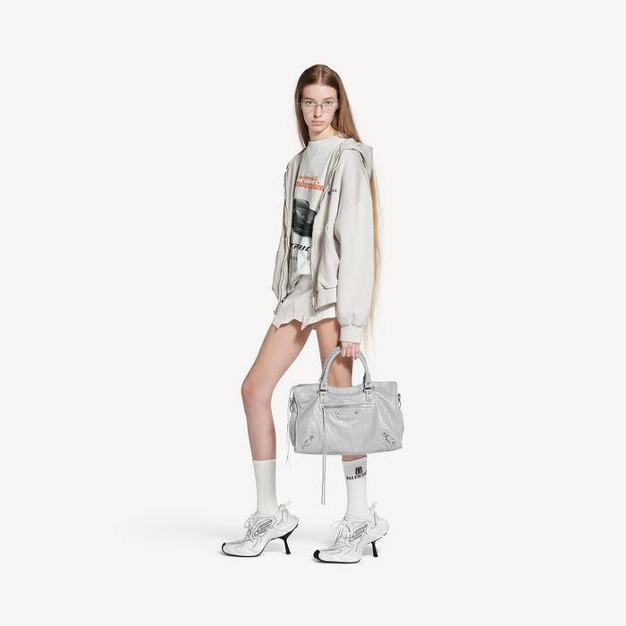 Sac Le City Moyen pour Femme en Gris Clair - Femme | Balenciaga France FR - Image 3