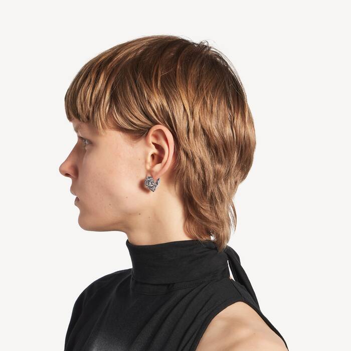 Women's Midnight Xs Earrings in Silver - Women | Balenciaga Hong Kong SAR EN - Image 2