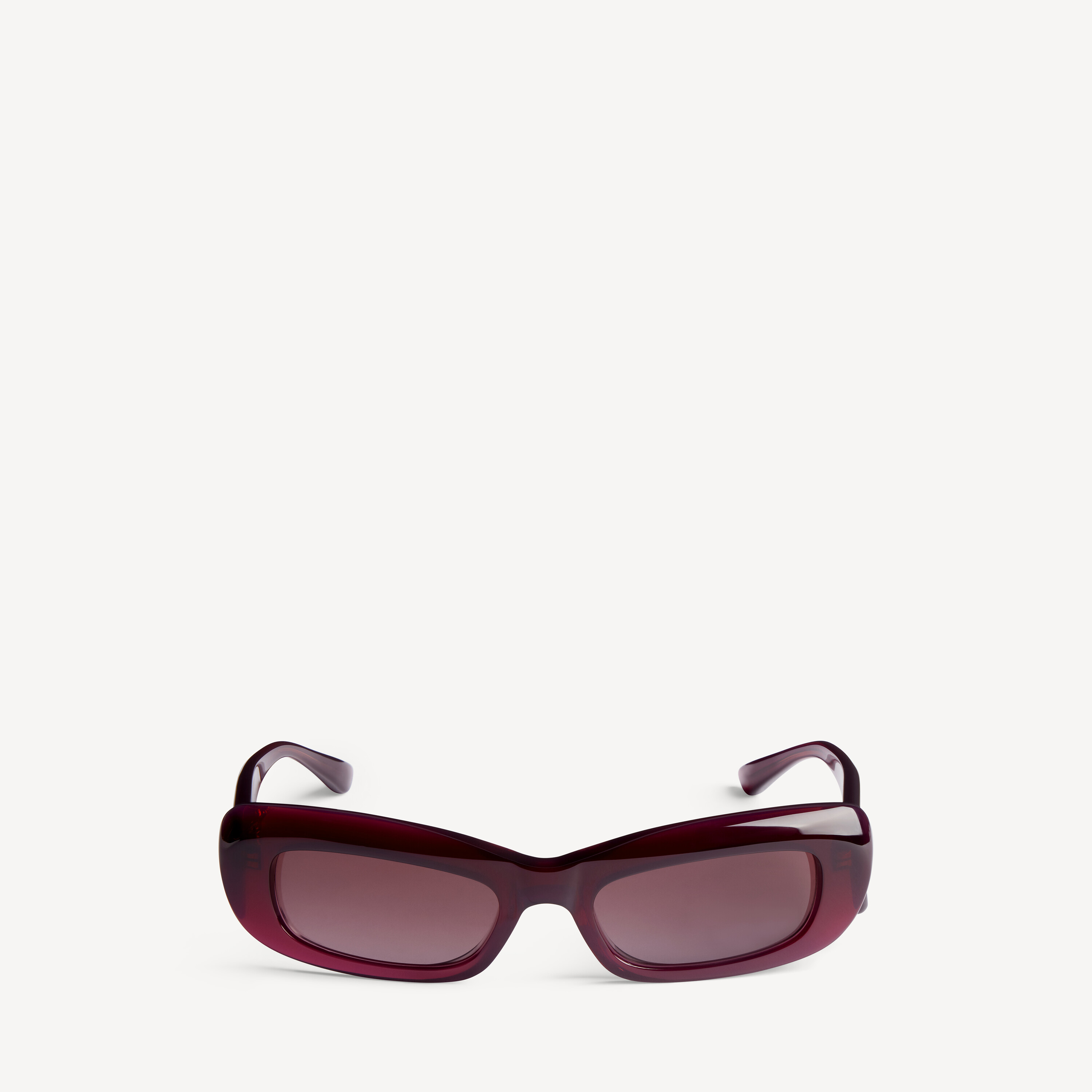 Women's Diva Rectangle Sunglasses in Dark Burgundy
