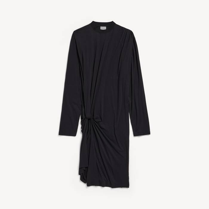 Vestido Recogido para Mujer en Negro - Mujer | Balenciaga Espa&ntilde;a ES - Image 2