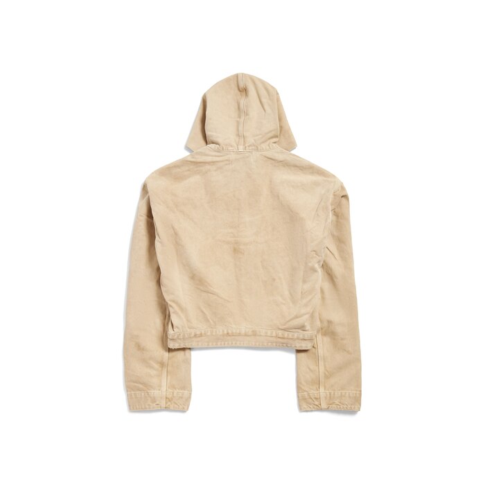 cropped hooded workwear jacket