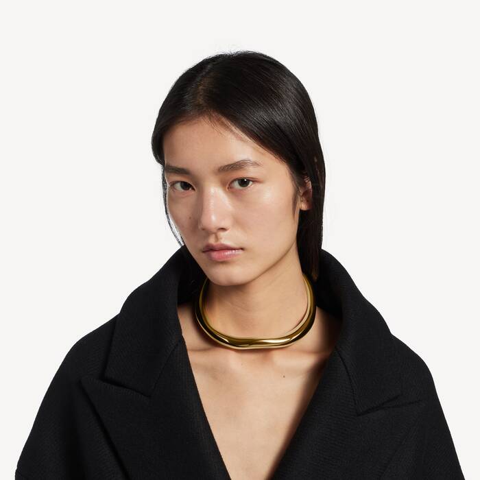 Women's Eisa Choker in Shiny Gold - Women | Balenciaga United Kingdom EN - Image 2