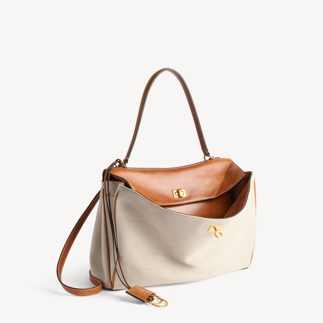 Sac &Agrave; Main Rodeo Moyen pour Femme en Beige/brun Clair Cowboy | Balenciaga Monaco FR - Image 2