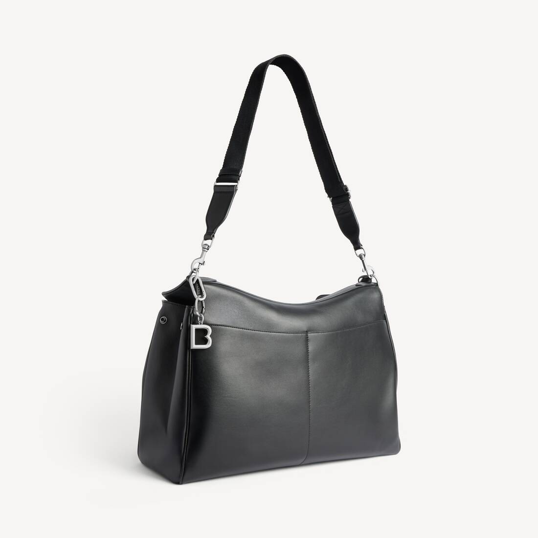 B Keychain in Shiny Silver | Balenciaga Saudi Arabia EN - Image 5