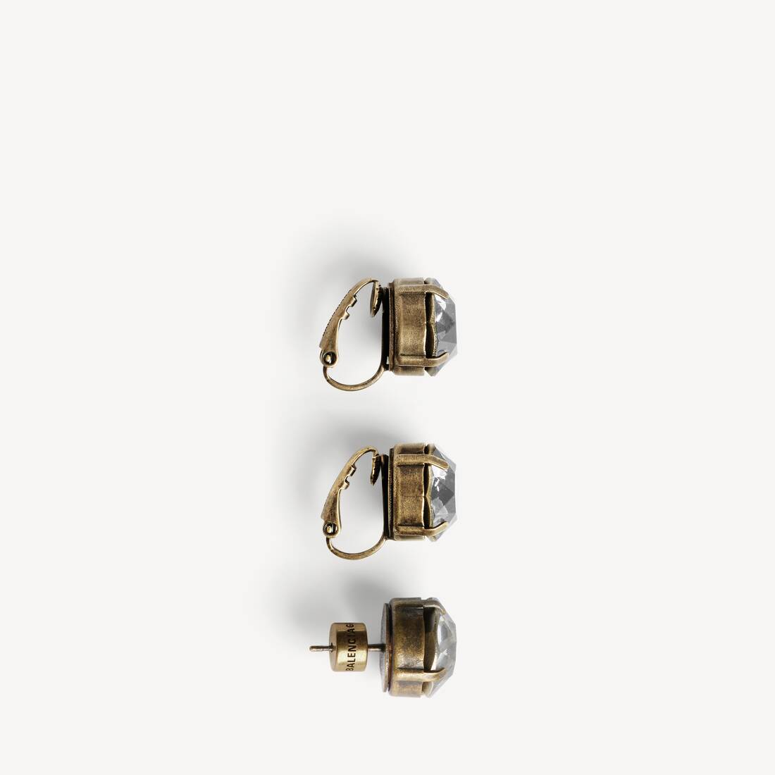 Women's Gala Earrings Set in Dark Gold/crystal | Balenciaga Greece EN - Image 2