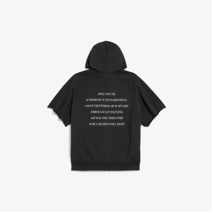 The Song Of The Highest Tower Hoodie Mit Cut-off-&auml;rmeln f&uuml;r Herren in Schwarz - Herren | Balenciaga Deutschland DE - Image 2