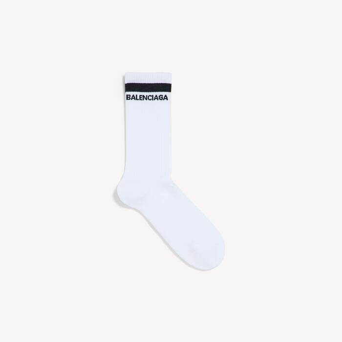 Men's Logo Socks in White/black - Men | Balenciaga Netherlands EN - Image 1