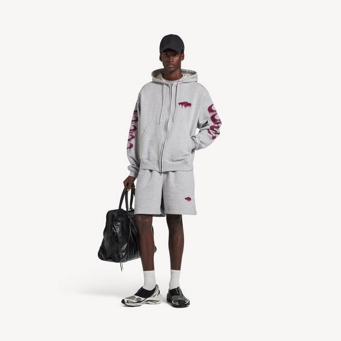 wet brush oversized zip-up hoodie