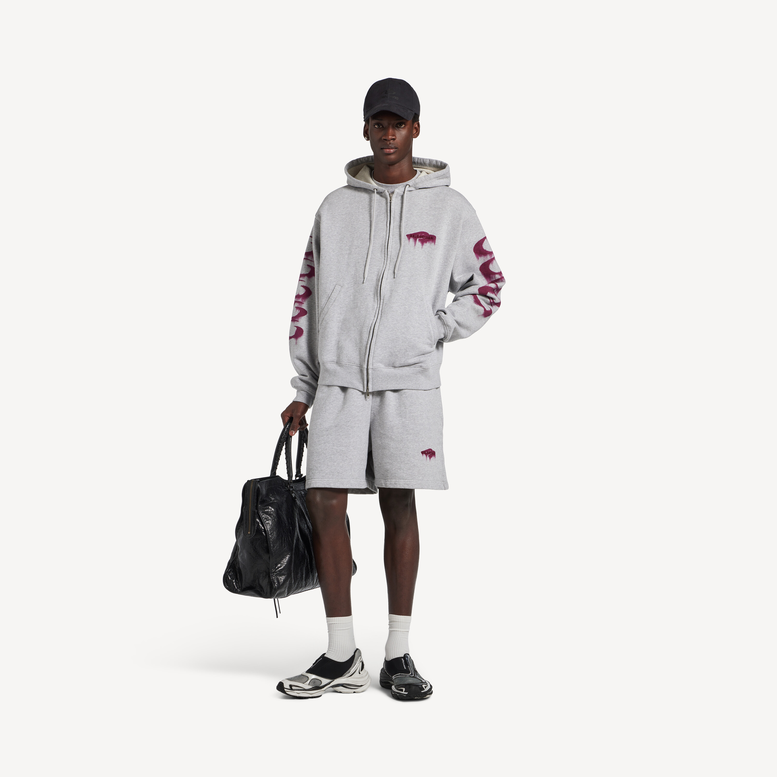 Wet brush oversized zip-up hoodie