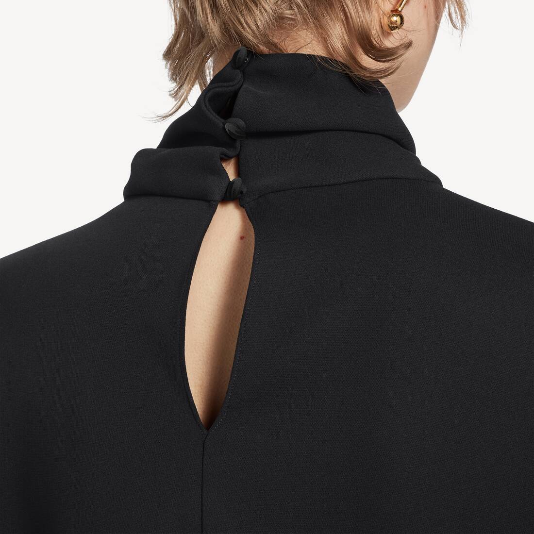 Women's Silk Crepe Scarf Shirt in Black | Balenciaga Poland EN - Image 6
