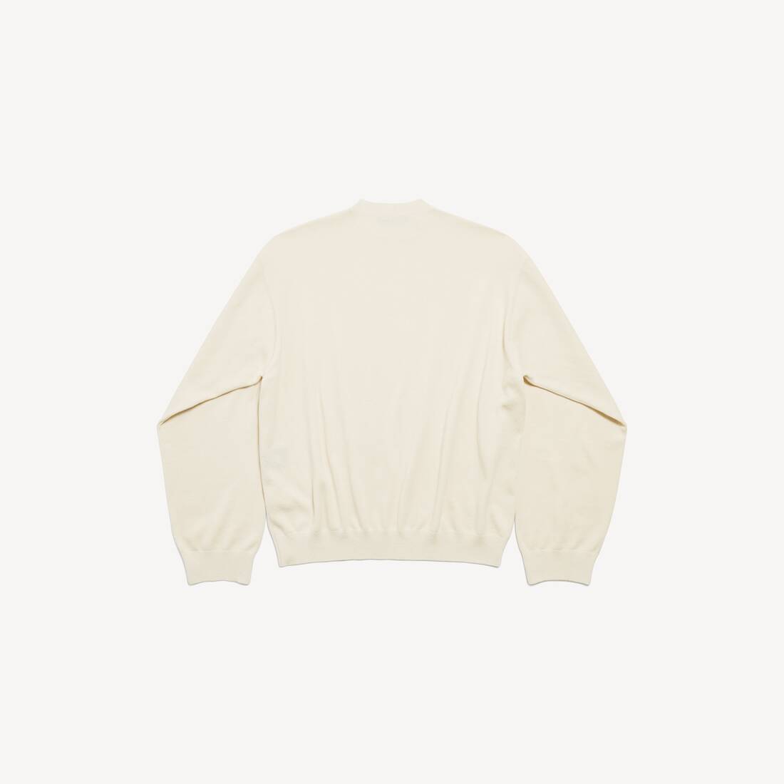 Men's Crewneck Sweater in Cream | Balenciaga Netherlands EN - Image 2