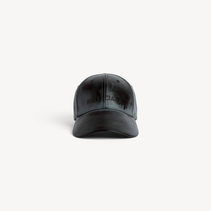 Men's Leather Cap in Black - Men | Balenciaga United States EN - Image 1