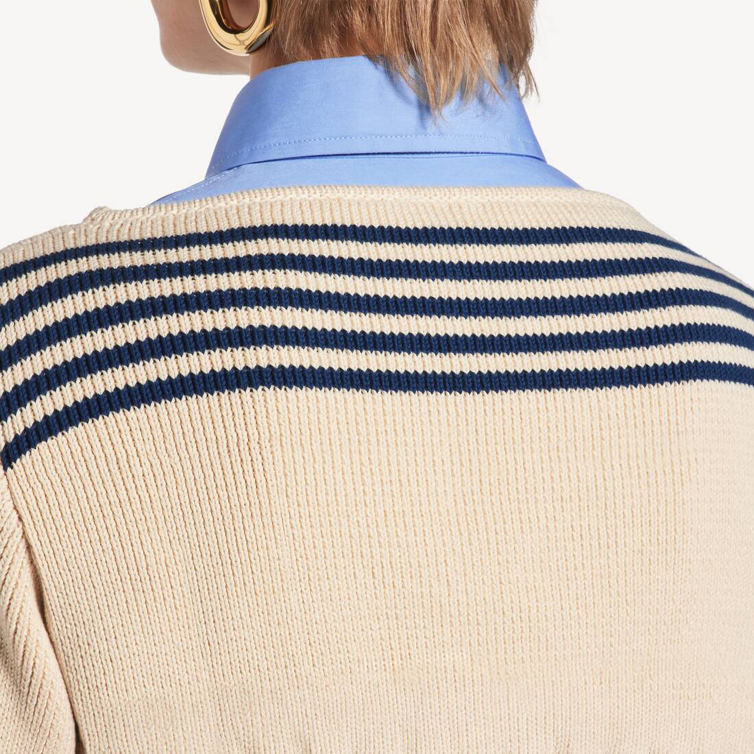 Women's Hybrid Jumper in Navy/white | Balenciaga United States EN - Image 6