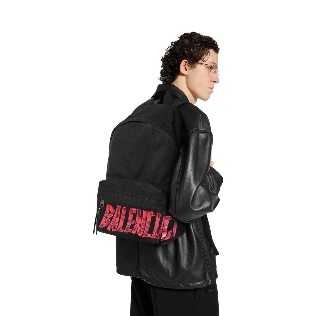 Men's Tape Type Backpack in Black/red | Balenciaga US